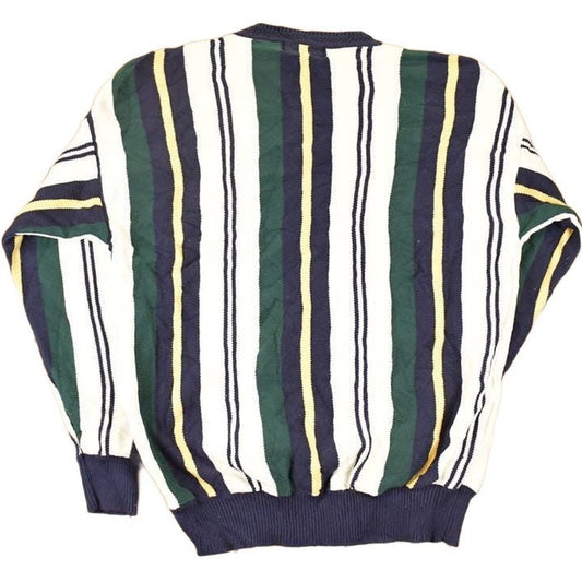 Vintage 1990s Woods And Gray Plaid Knit Crewneck Sweater Men's XL