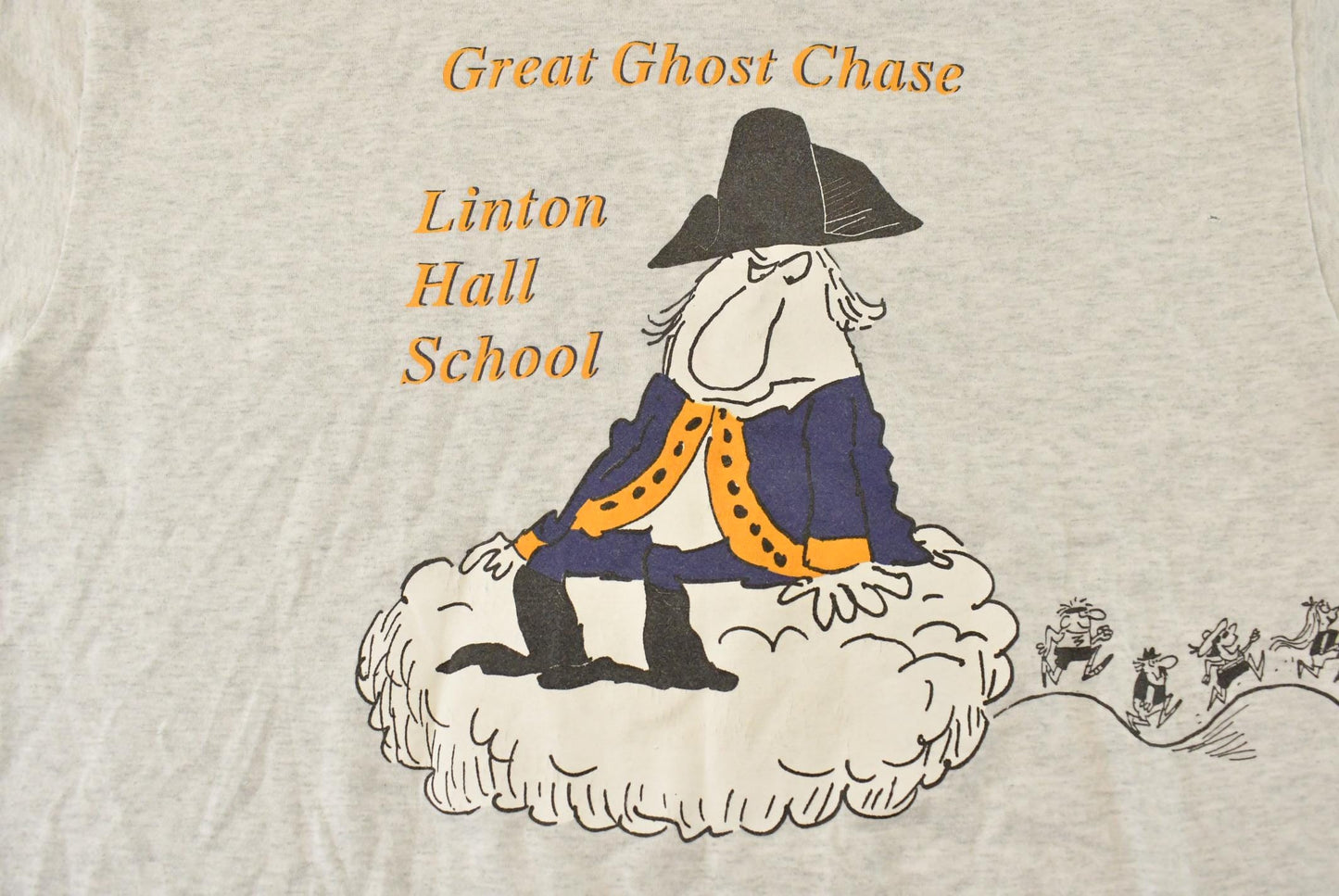Vintage 1990s Great Ghost Chase Linton Hall School T-Shirt Men's L