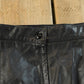 Vintage 1990s Black Leather Skirt Women's 8