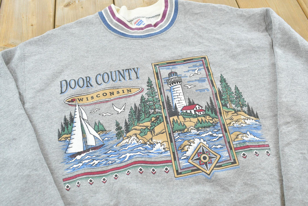 Vintage 1990s Door County Wisconsin Crewneck Sweatshirt Men's S