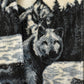 Vintage 1990s Black Mountain Wolf Theme All Over Print Zip Up Fleece Sweater Men's M