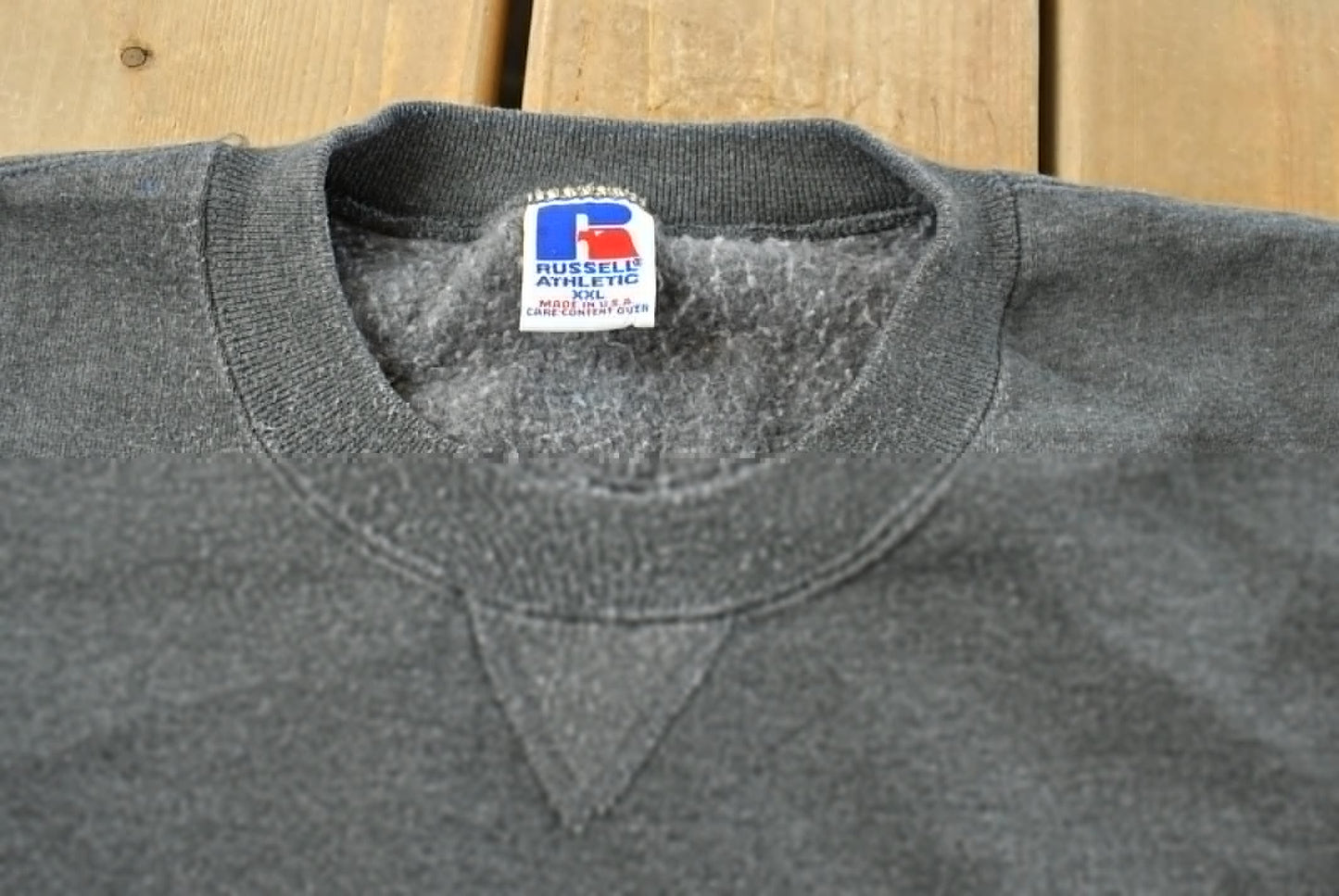 Vintage 1990s Russell Athletics Dark Gray Blank Crewneck Sweatshirt Men's XL