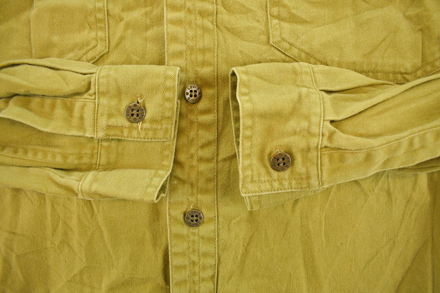 Vintage 1990s Levi's Red Tab Olive Green Button Up Shirt Men's L