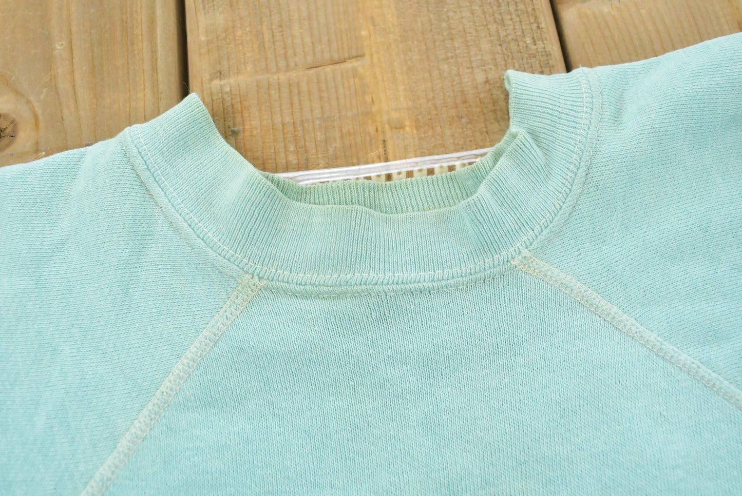 Vintage 1980s Blank Light Blue Raglan Crewneck Sweatshirt Mens S