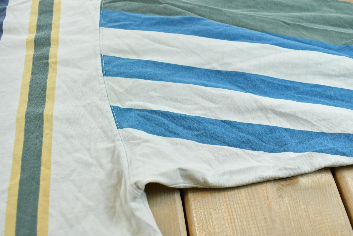 Vintage 1990s Catalina Striped Long Sleeve Polo Shirt Men's 2XL