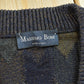 Vintage 1980s Massimo Boni Wool Acrylic Knit V-Neck Sweater Men's L