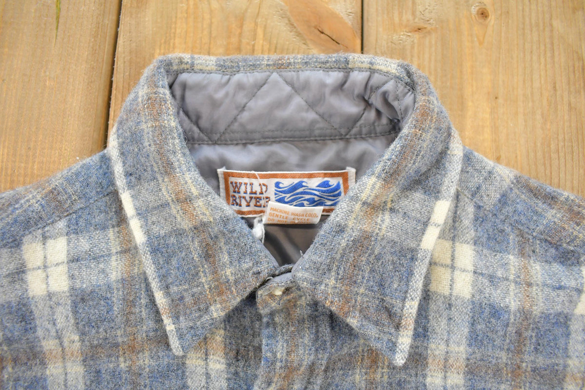Vintage 1980s Wild River Plaid Flannel Button Up Shirt Men's S