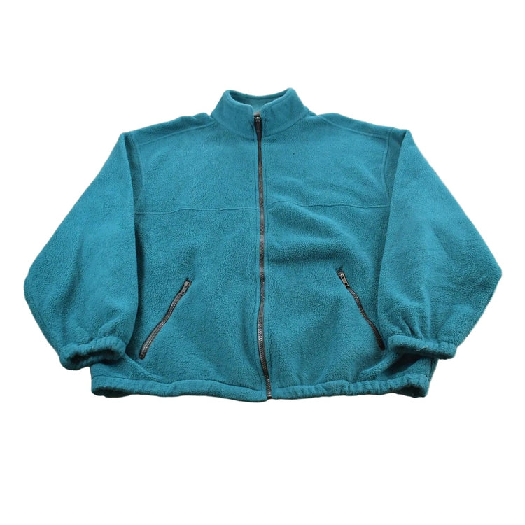 Vintage 1990s Hartwell Viasport Teal Full Zip Fleece Sweater Men's 2XL