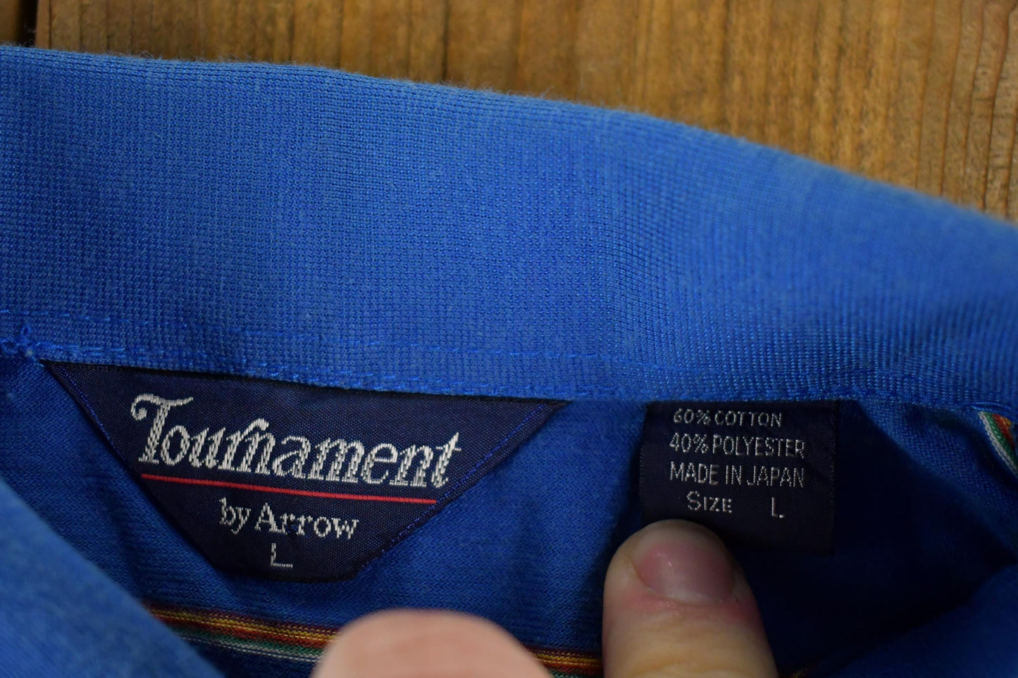 Vintage 1970s Tournament Striped Quarter Button Shirt Men's M