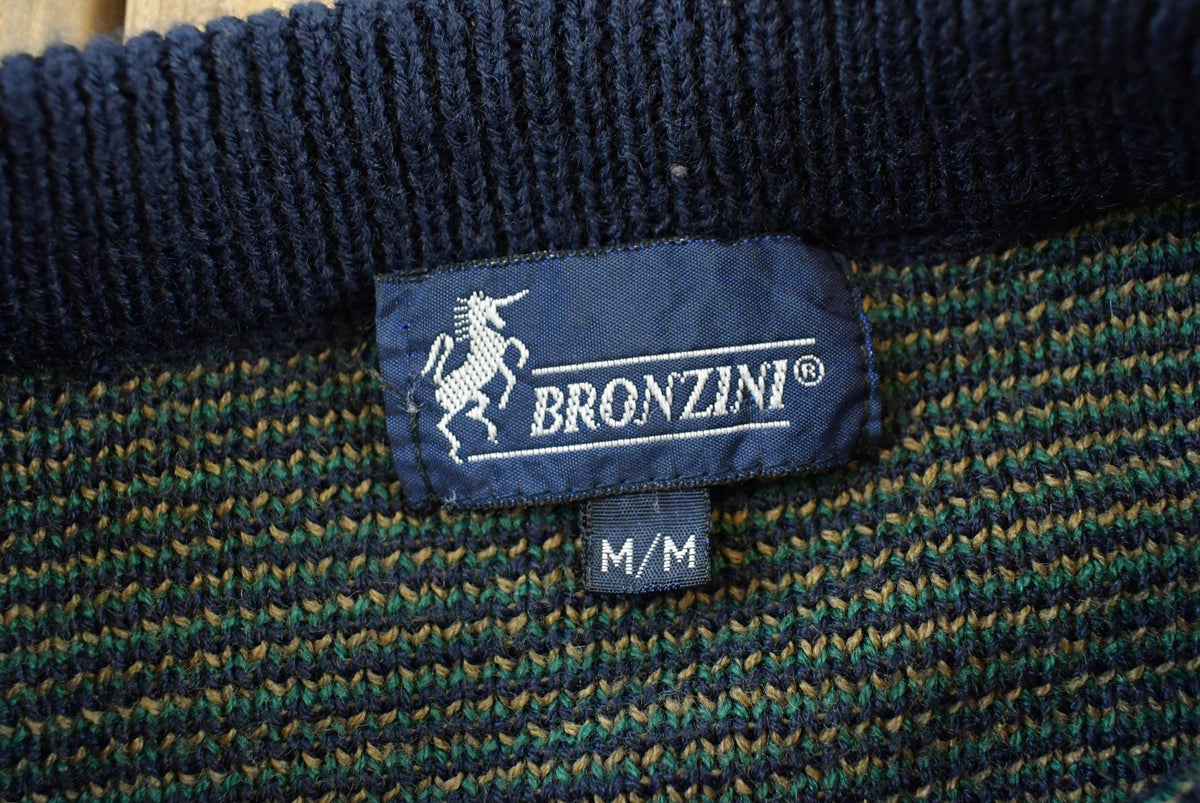 Vintage 1990s Bronzini Embroidered Golf Knit Crewneck Sweater Men's M