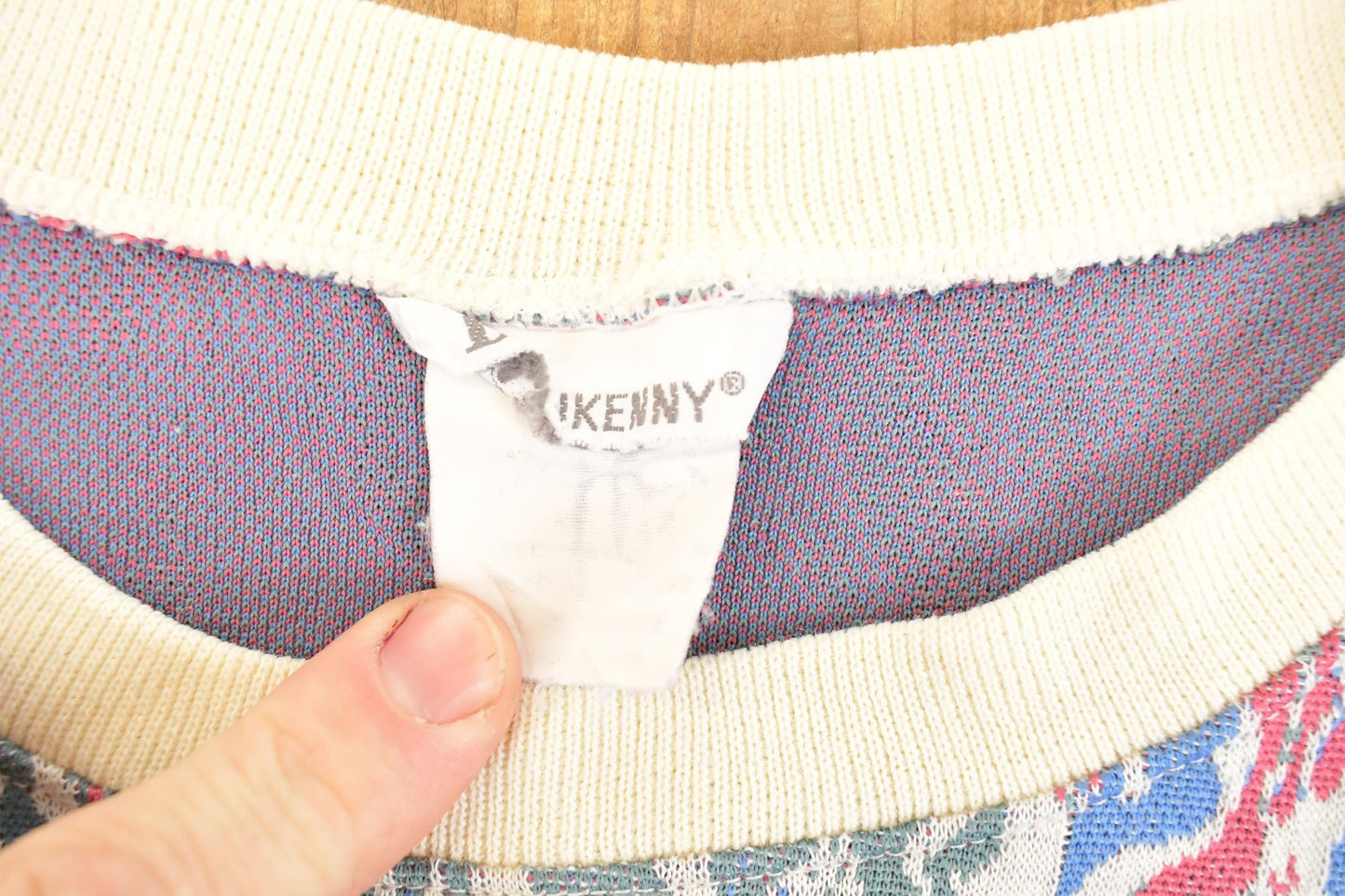 Vintage 1990s AOP Floral Knit Crewneck Sweater Women's L