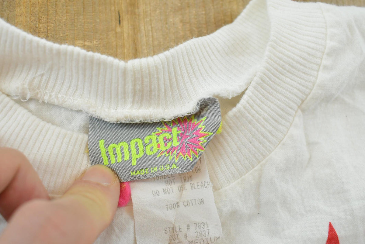 Vintage 1980s Stars T-Shirt Women's Cropped L