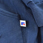 Vintage 1990s Russell Athletic Blank Blue Zip-Up Hoodie Sweatshirt Men's L