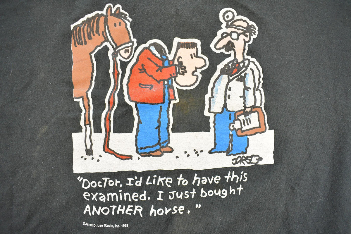 Vintage 1993 Doctor Examination Funny Graphic T-Shirt Men's L