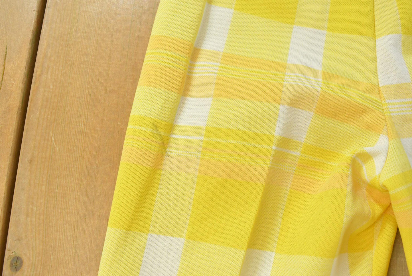 Vintage 1970s Femenits Bell Bottoms Pleated Checkered Plaid Pants Women's 27 x 31