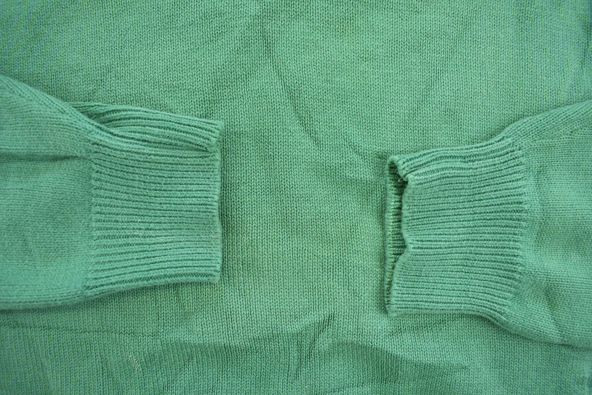 Vintage 1990s Gap Blank Green Knit V-Neck Sweater Men's XL