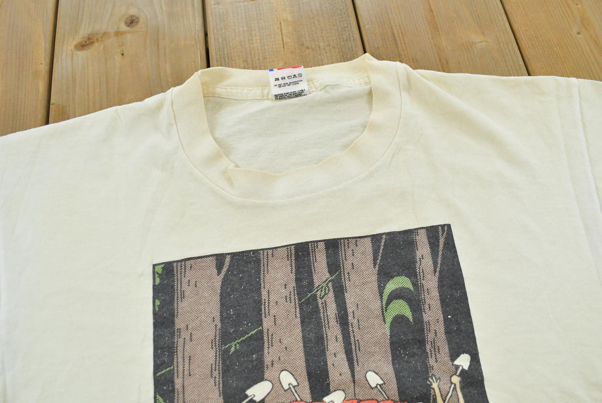 Vintage 1987 The Far Side Early Vegetarians Funny Parody Comic T-Shirt Men's L