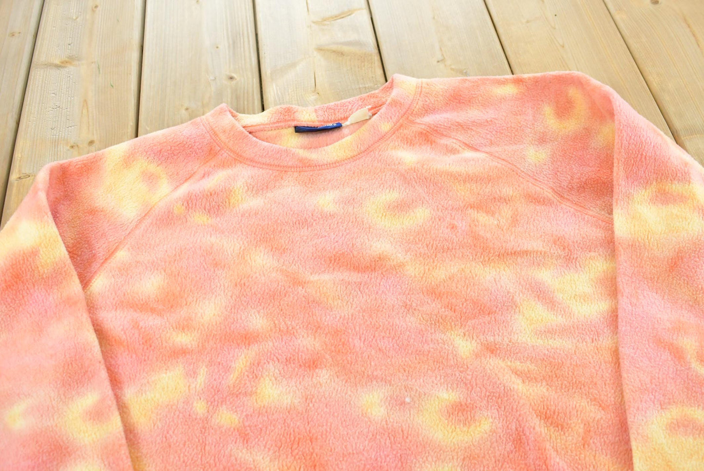 Vintage 1990s Catalina Tie Dye Fleece Pullover Crewneck Sweatshirt Men's L