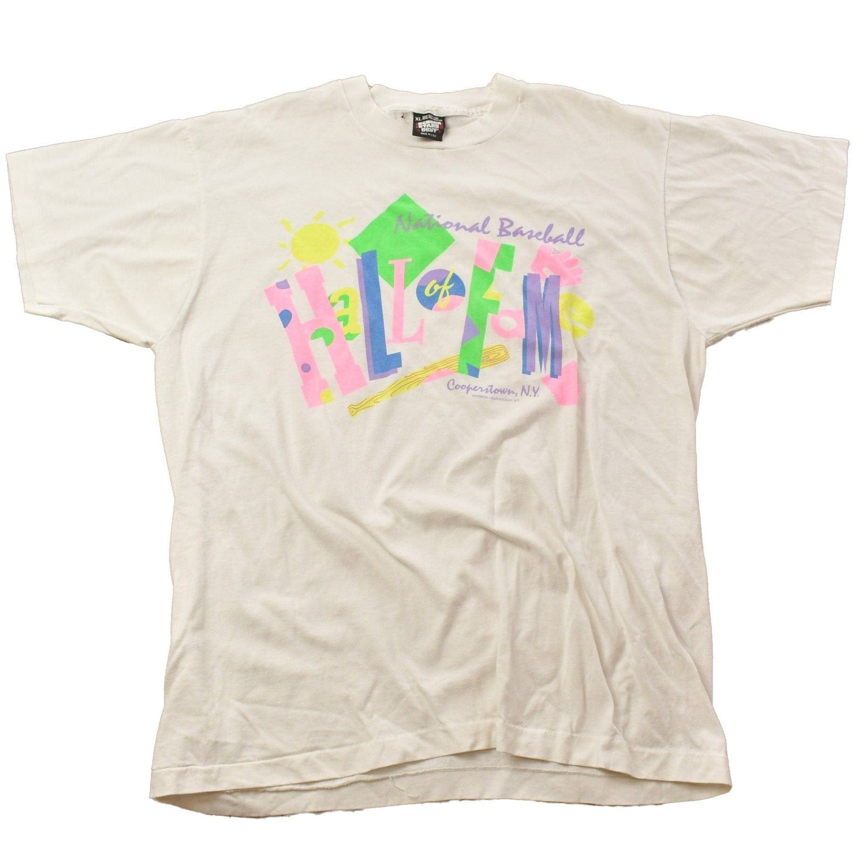 Vintage 1990s National Baseball Hall Of Fame Graphic T-Shirt Men's Large