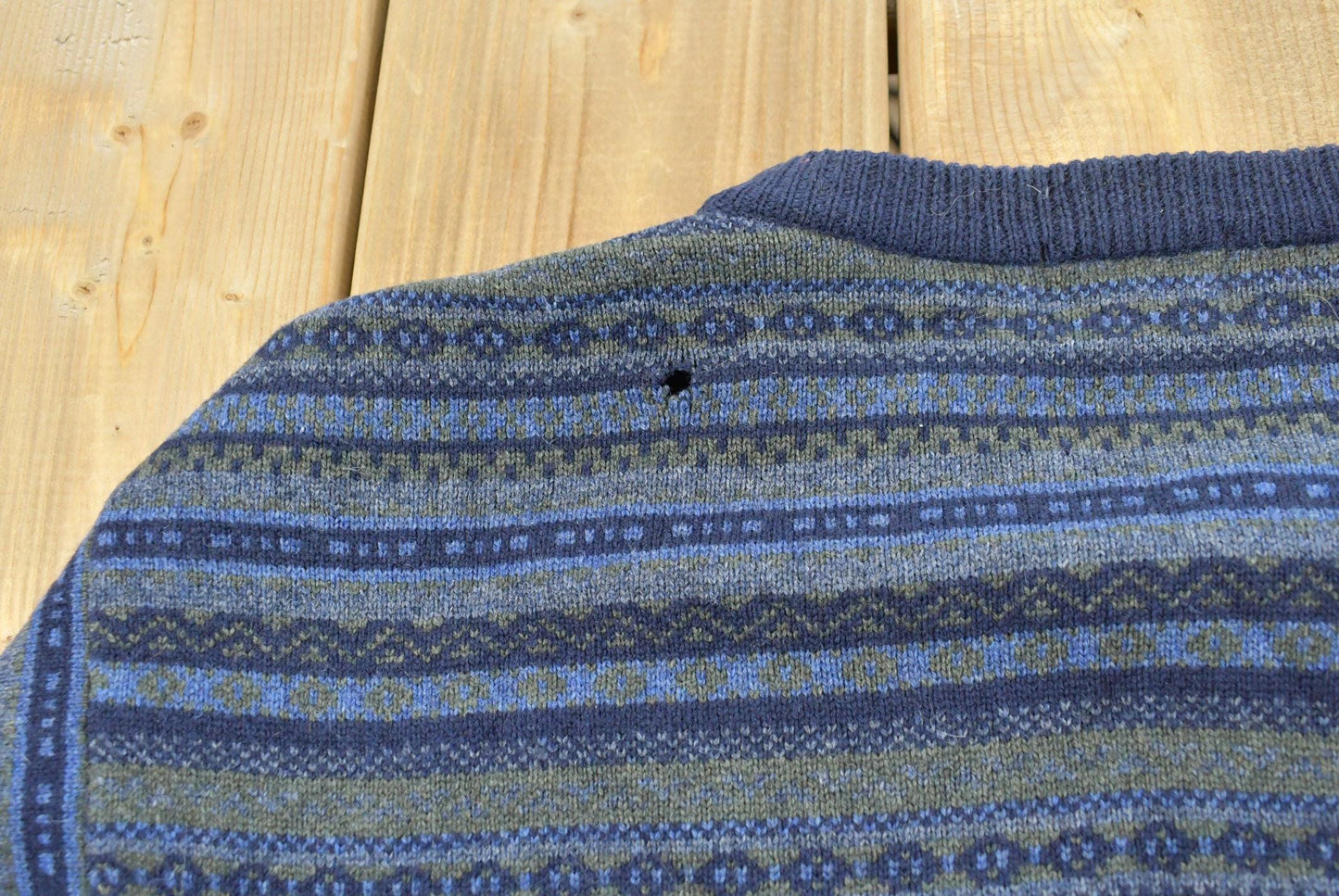 Vintage 1990s LL Bean Wool Knit Striped Sweater Men's L