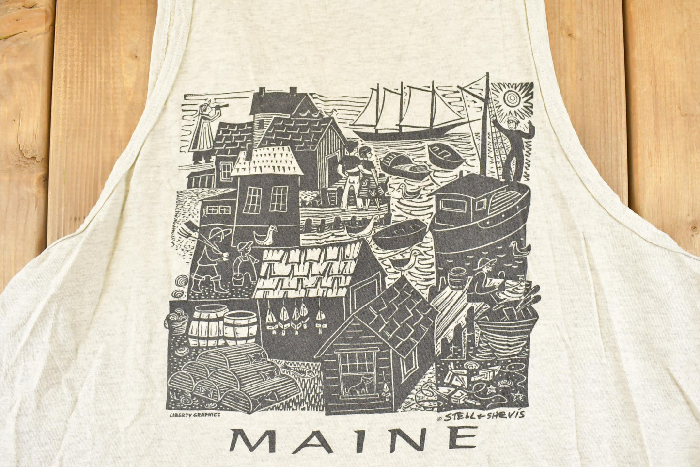 Vintage 1990's Portland Maine Souvenir Travel Tank Top Men's L
