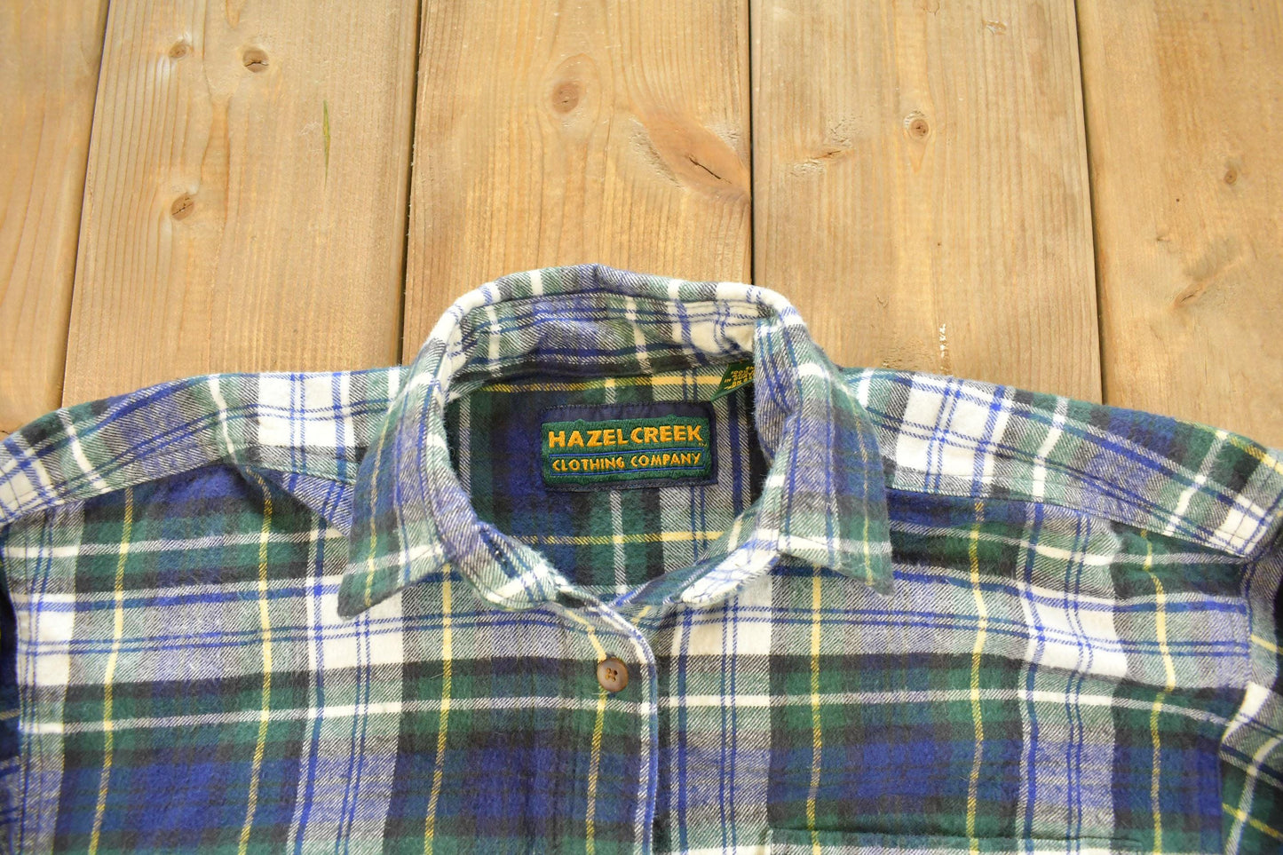 Vintage 1990s Hazel Creek Plaid Flannel Button Up Shirt Women's L