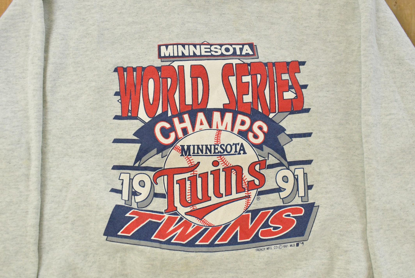 Vintage 1991 Minnesota Twins MLB World Series Champions Crewneck Sweatshirt Men's M-L