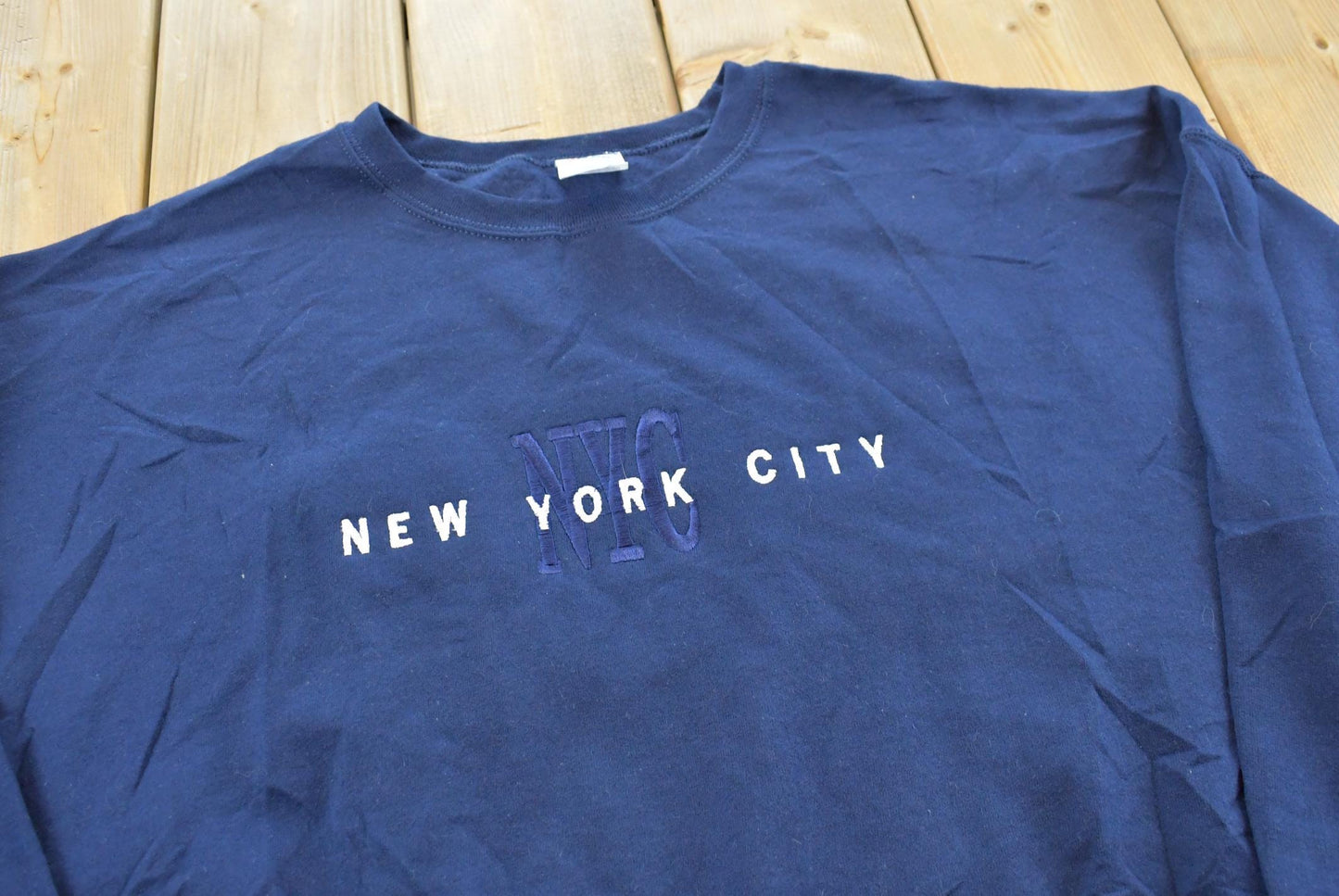Vintage 1990s New York City Embroidered Souvenir Crewneck Sweatshirt Mens 2XL