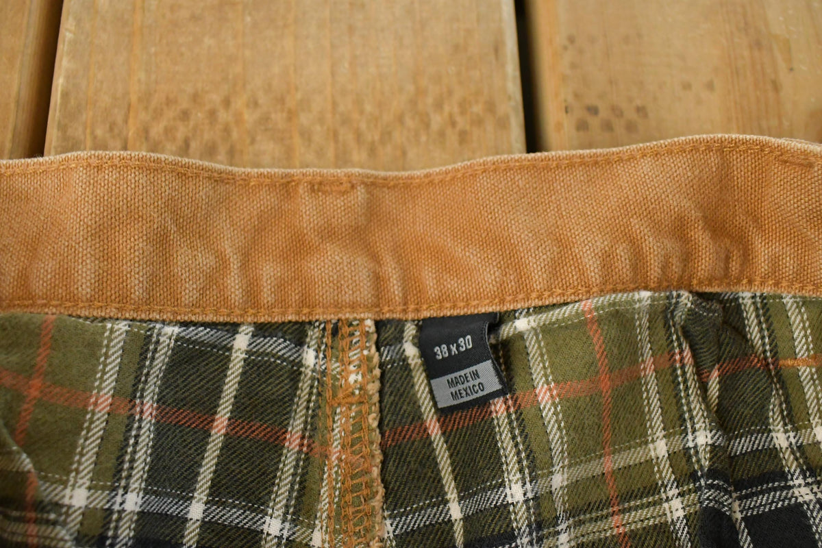 Vintage 2000s Carhartt Flannel Lined Canvas Work Pants Men's 37 x 28.5