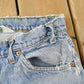 Vintage 1990s Distressed Levi's 560 Loose Fit Denim Blue Jeans Men's 32 x 26.5