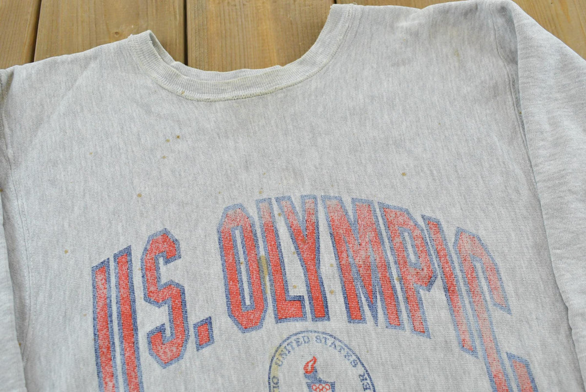 Vintage 1990s US Olympic Trainer Center Lake Placid Reverse Weave Style Crewneck Sweatshirt Men's M