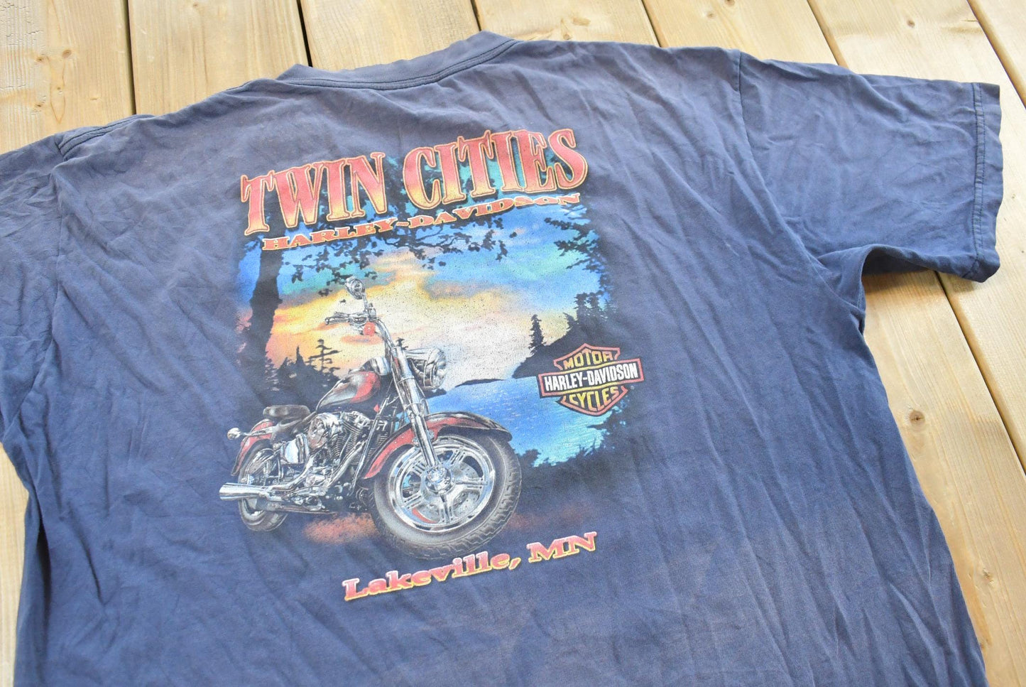 Vintage 1990s Harley Davidson Motorcycles Faded T-Shirt Made In USA Mens XL