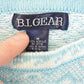 Vintage 1980s B I Gear Abstract Winter Blue Knit Crewneck Sweater Women's S