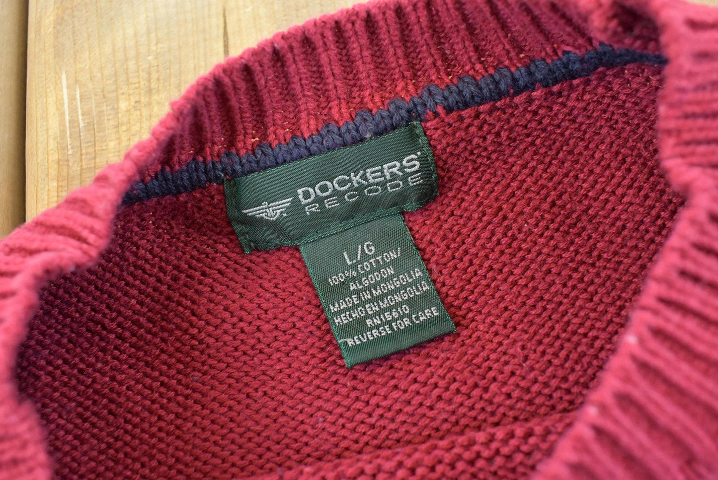 Vintage 1990s Dockers Striped Cotton Knit Crewneck Sweater Men's XL