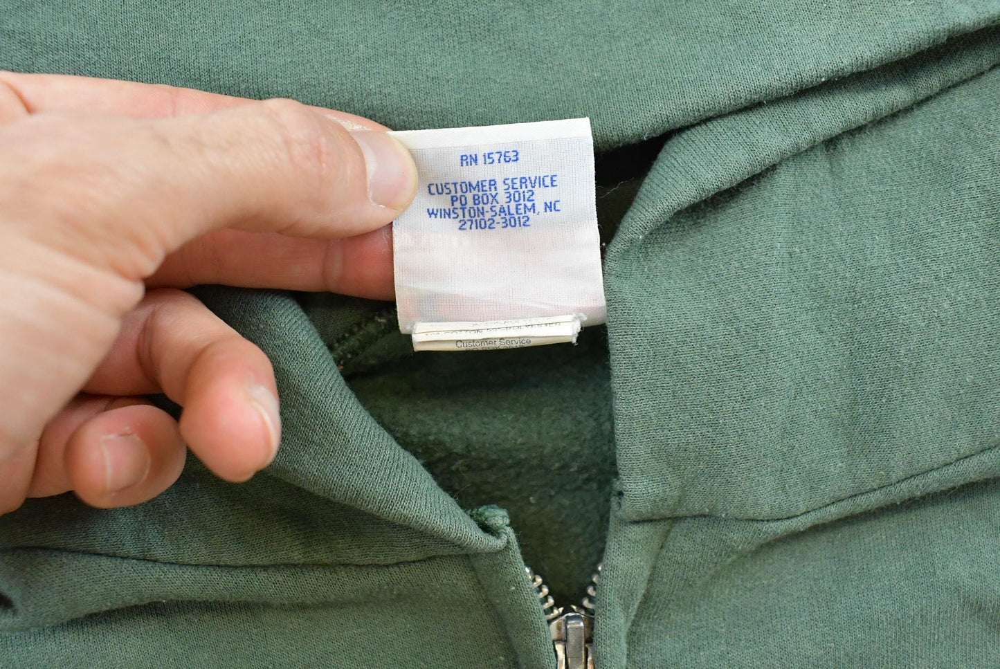 Vintage 2000s Champion Blank Green Full Zip Hoodie Sweatshirt Men's S
