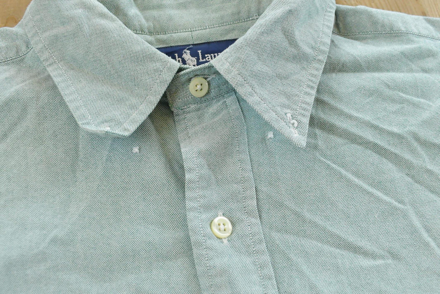 Vintage 1990s Polo Ralph Lauren Teal Button Up Dress Shirt Mens Men's XL
