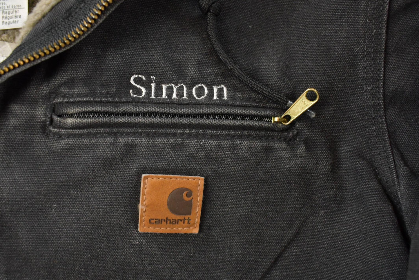 Vintage 2000s Carhartt Hooded Sherpa Lined Jacket Mens M