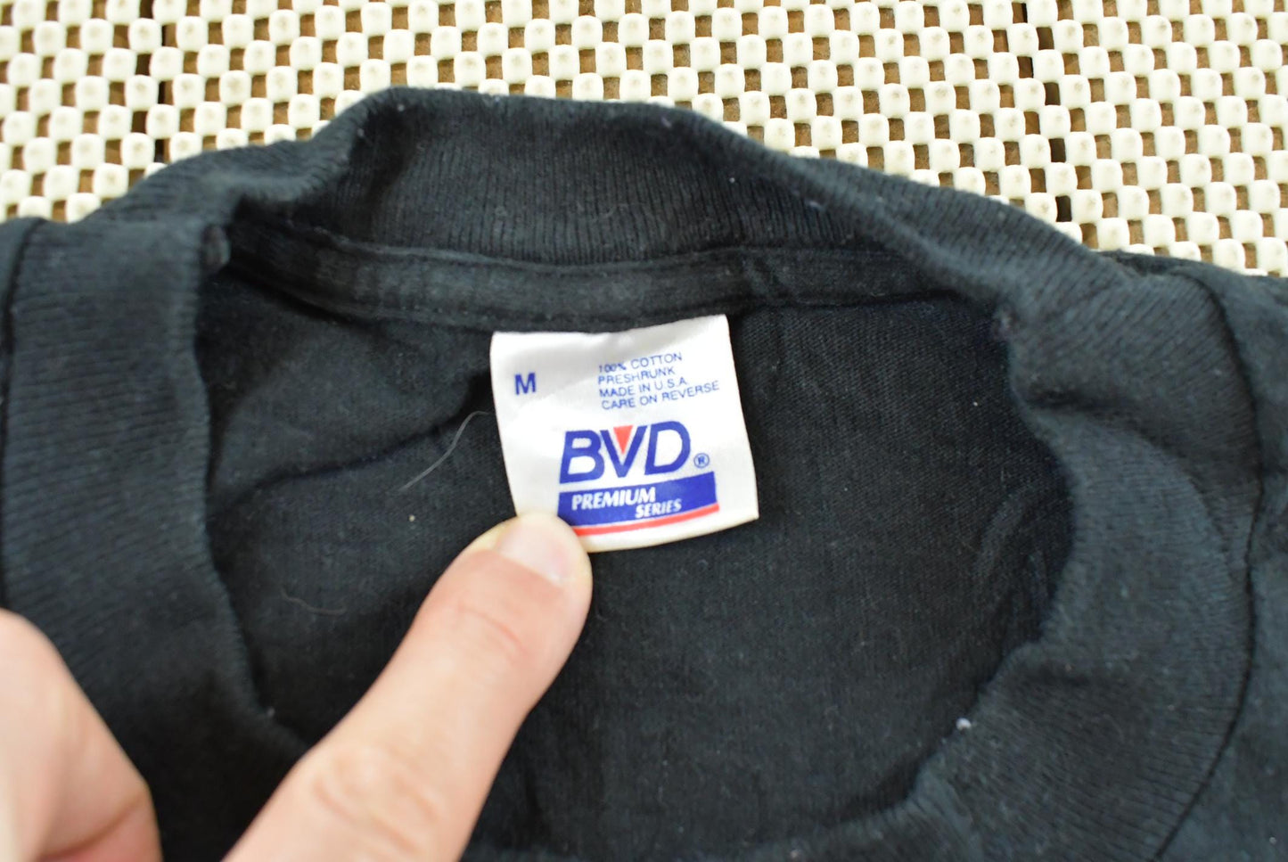 Vintage 1990s BVD Black Blank Pocket T-Shirt Men's L