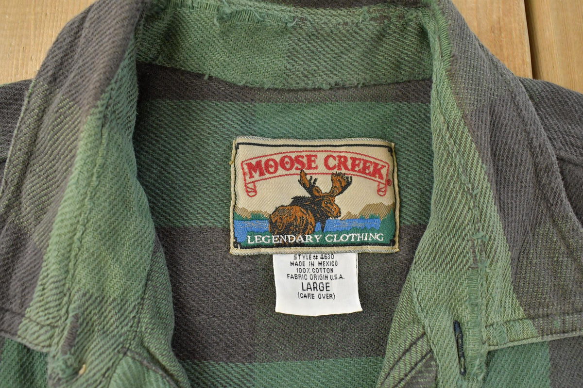Vintage 1990s Moose Creek Plaid Flannel Button Up Shirt Men's Large