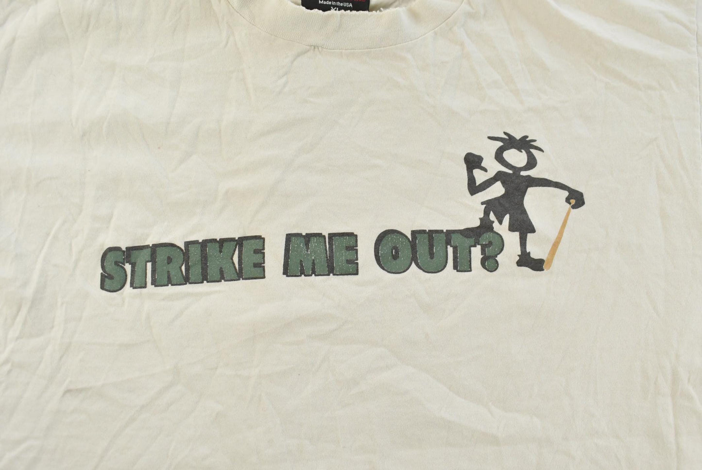 Vintage 1990s Chump Strike Me Out Baseball Graphic T-Shirt Men's XL