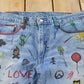 Vintage 2000s Levi's Paint Distressed Orange Tab Denim Jeans Men's 34 x 29