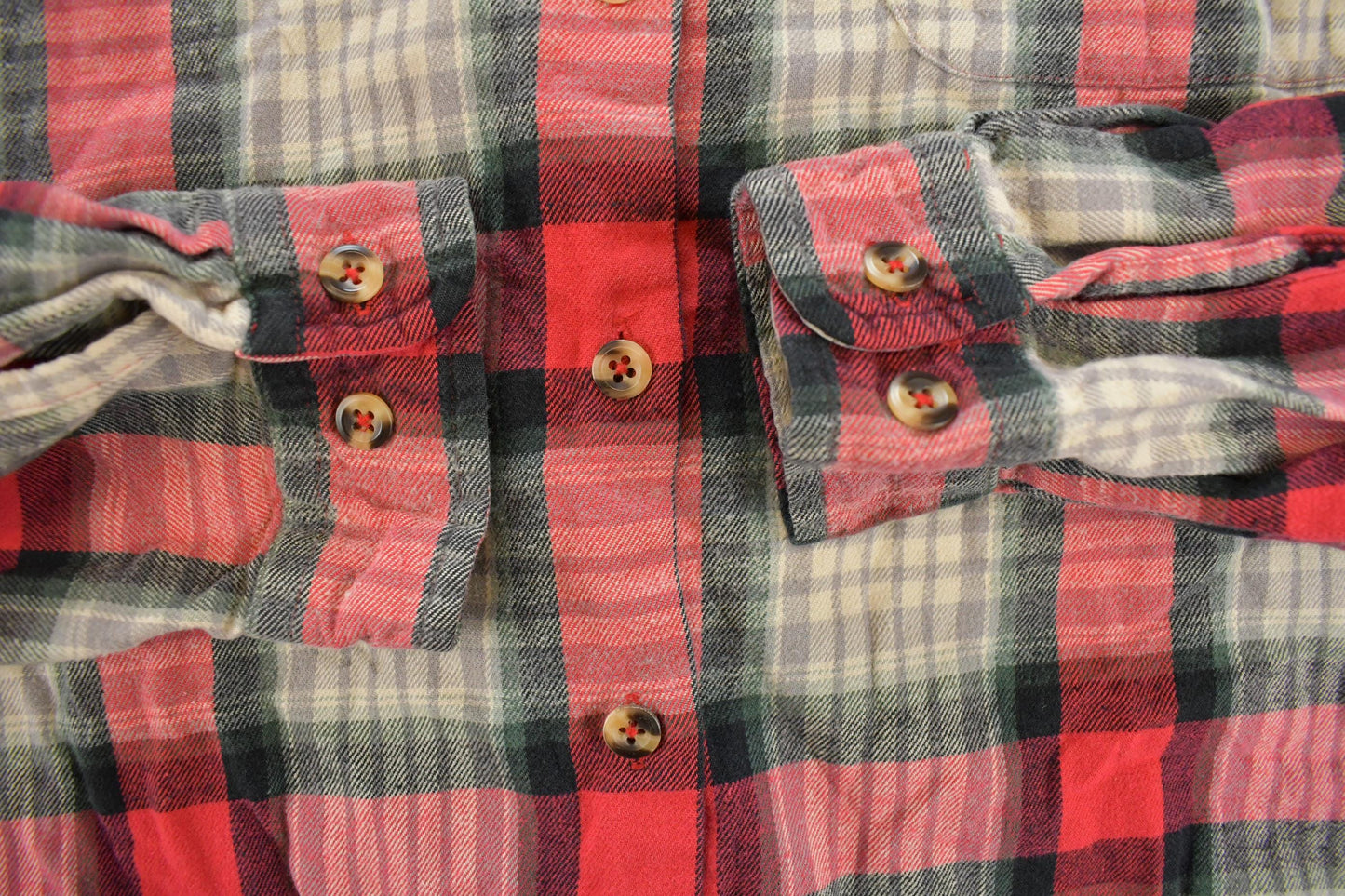 Vintage 1990s Eddie Bauer Plaid Button Up Flannel Long Sleeve Shirt Women's XL