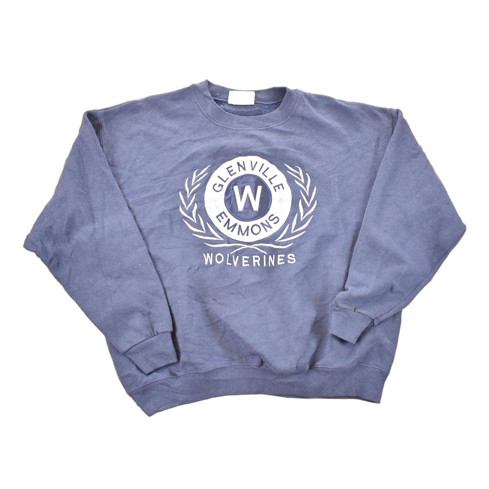 Vintage 1990s Glenville Emmons Wolverines University Crewneck Sweater Men's L