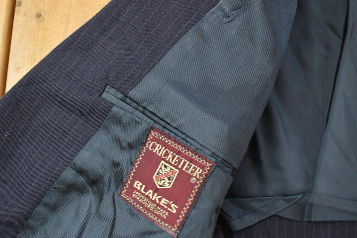 Vintage 1980s Cricketeer Pinstripe Blazer Jacket Men's Medium