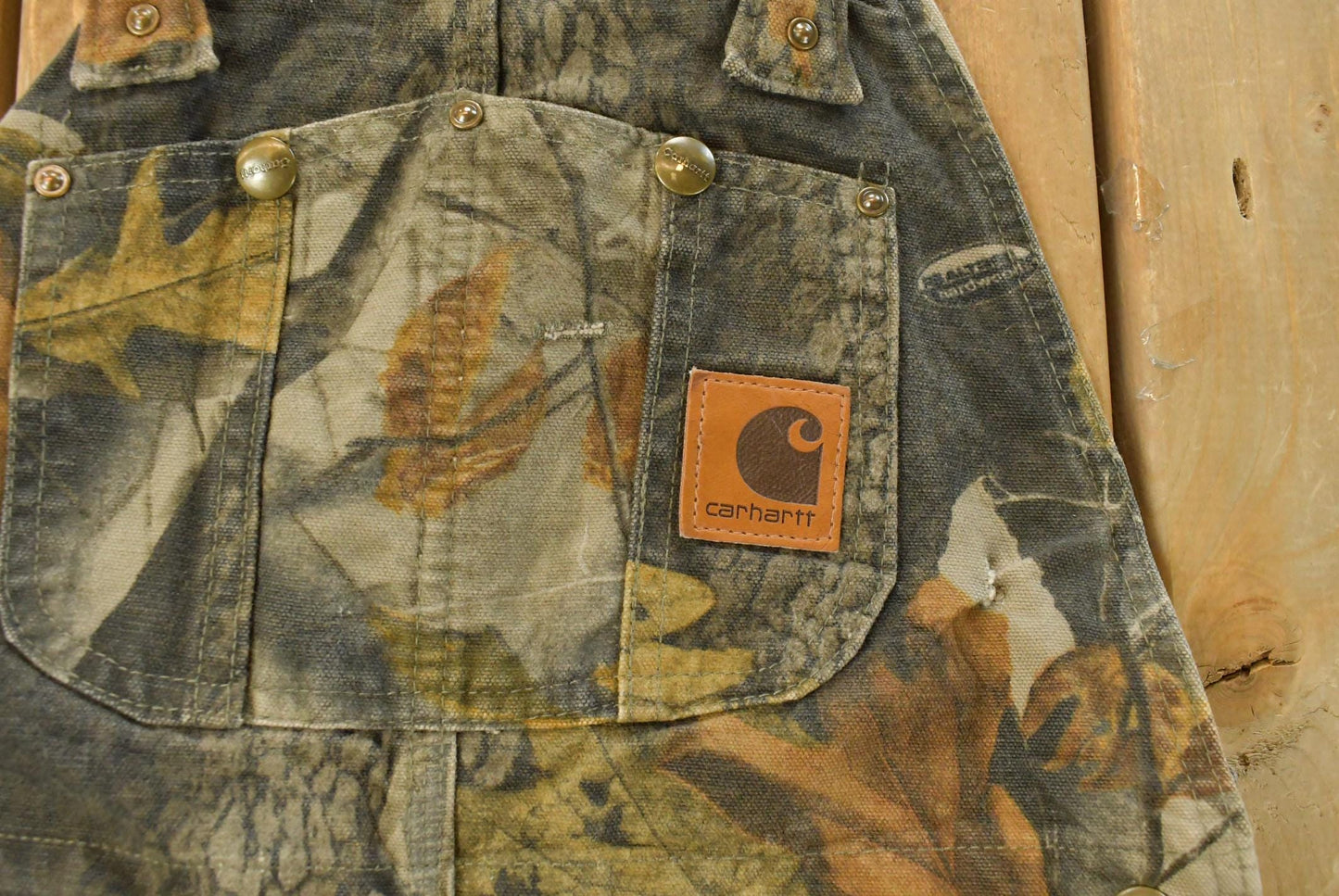 Vintage 2000s Carhartt Insulated Real Tree Camo Canvas Bib Overalls Men's 32 x 28