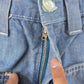 Vintage 1970s Bell Bottom Flare Denim Pleated Pants Men's 28 x 31