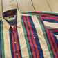 Vintage 1990s Trader Bay Striped Button Up Short Sleeve Shirt Mens XL