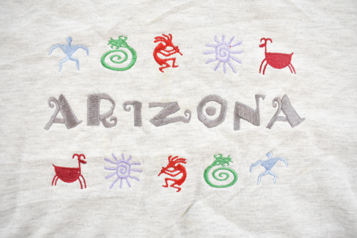 Vintage 1990s Arizona Tribal Embroidered Travel Crewneck Sweatshirt Men's XL