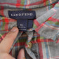 Vintage 1990s Land's End Plaid Flannel Button Up Shirt Men's XL