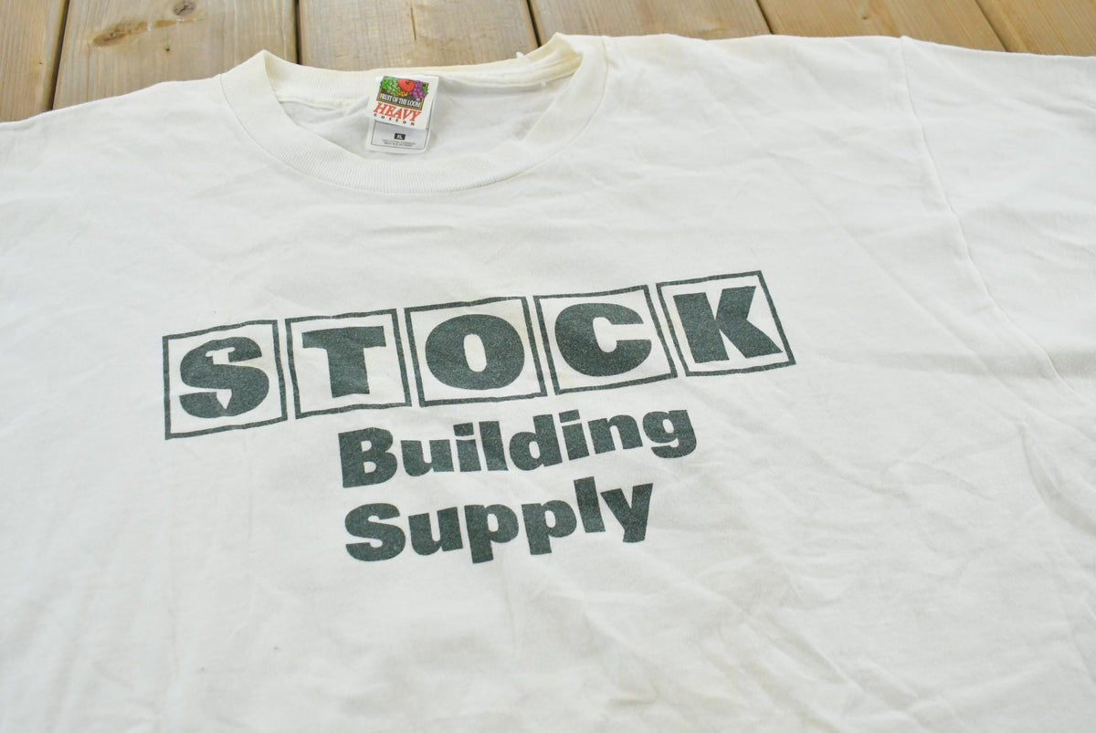 Vintage 1990s Stock Building Supply Promotional T-Shirt Men's XL